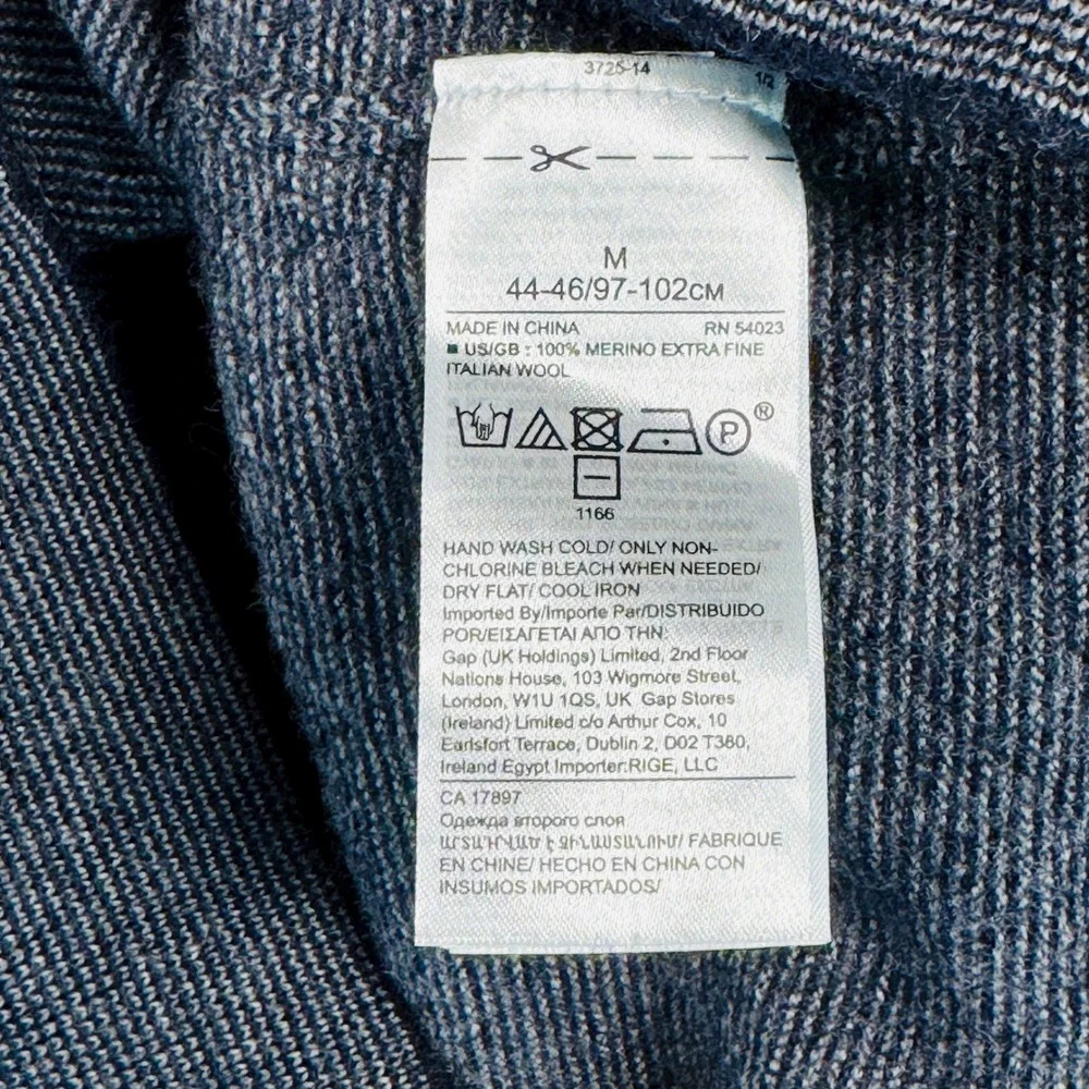 Banana Republic Italian‎ Merino Wool Sweater Navy Heather Medium